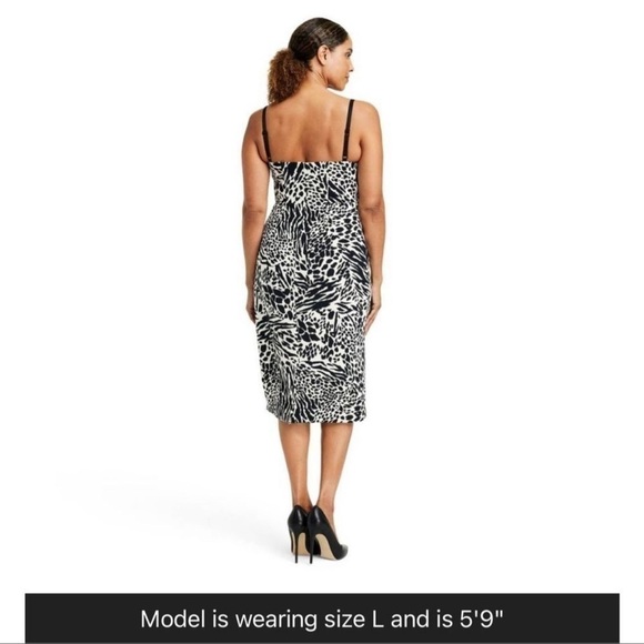 Sergio Hudson Women's Animal Print Bustier Midi Dress x Target Black/White sz 4X - Picture 5 of 8